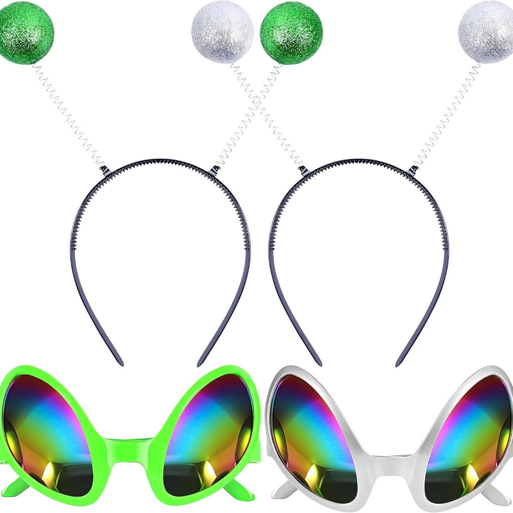 4pcs Alien Headband Alien Glasses With Headband Alien Antenna Headband Alien He